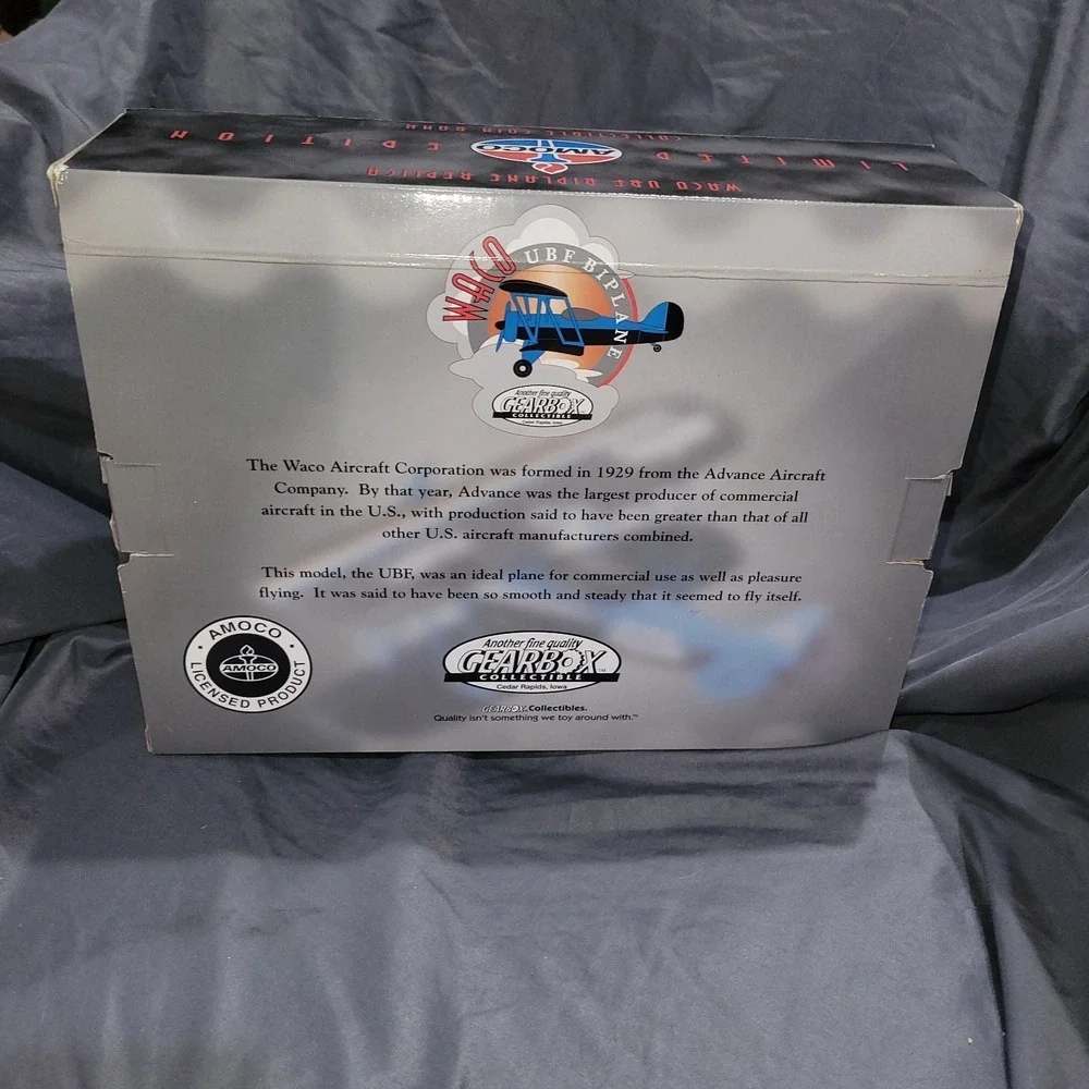 GEARBOX WACO UBF Airplane AMOCO Limited Edition Die-Cast Coin Bank NEW